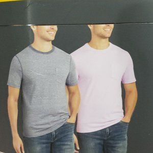 Member's Mark 2 Pack Men's Soft Wash Tees Medium Relaxed Fit- Lavender & Gray St